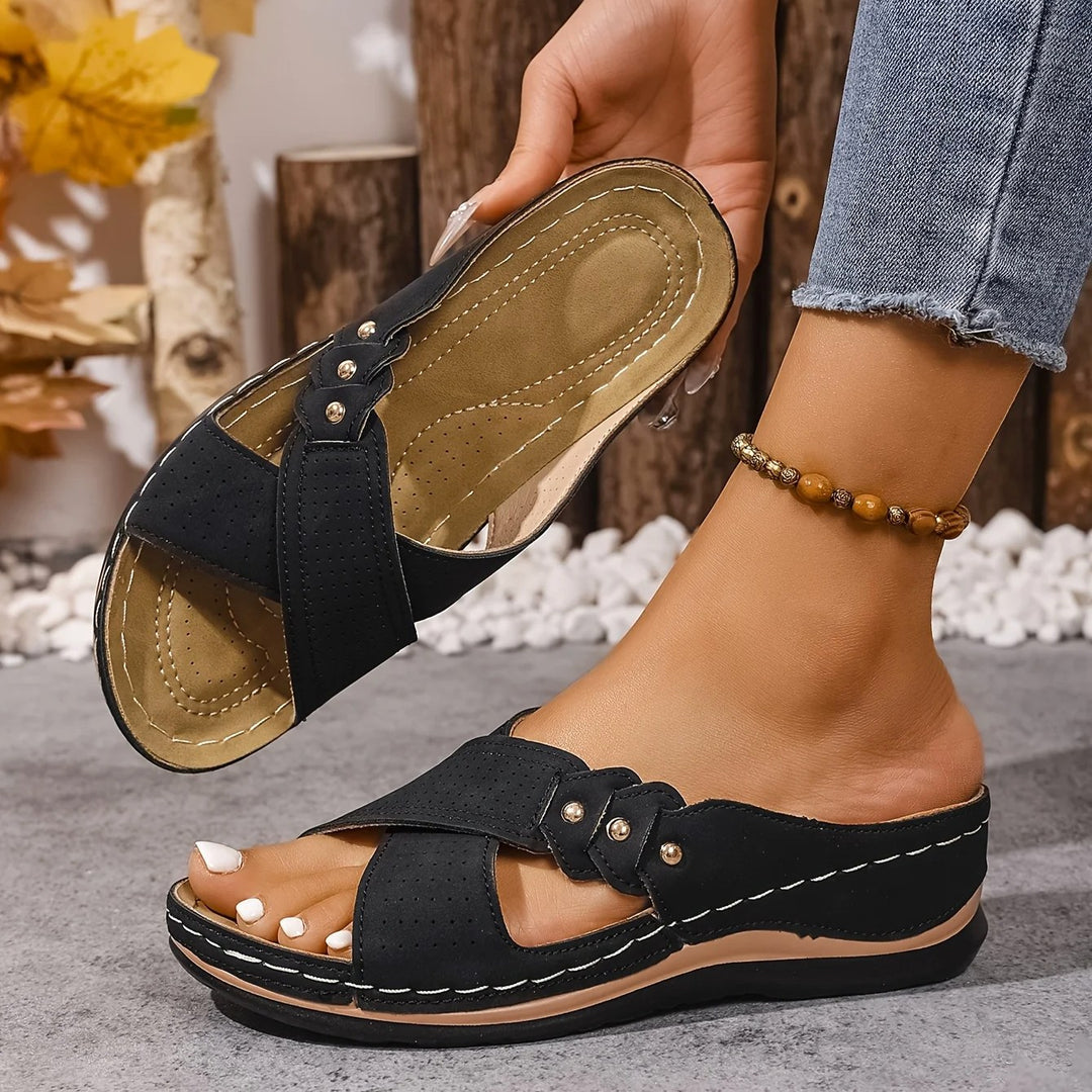 Maddison | Women's Orthopedic Wedge Sandals, Supportive Summer Sandals | The Shrader Sisters