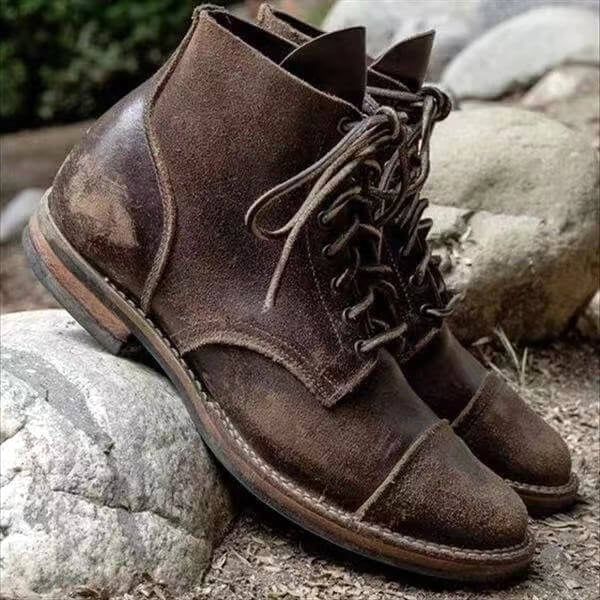 Maddox | Men's Leather Boots with Comfortable Fit, Classic Leather Boots | The Shrader Sisters | Dark Brown