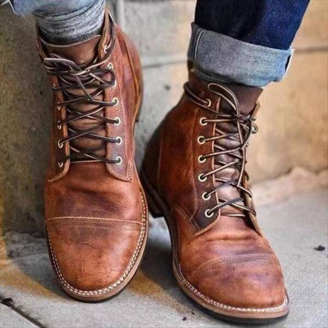 Maddox | Men's Leather Boots with Comfortable Fit, Classic Leather Boots | The Shrader Sisters