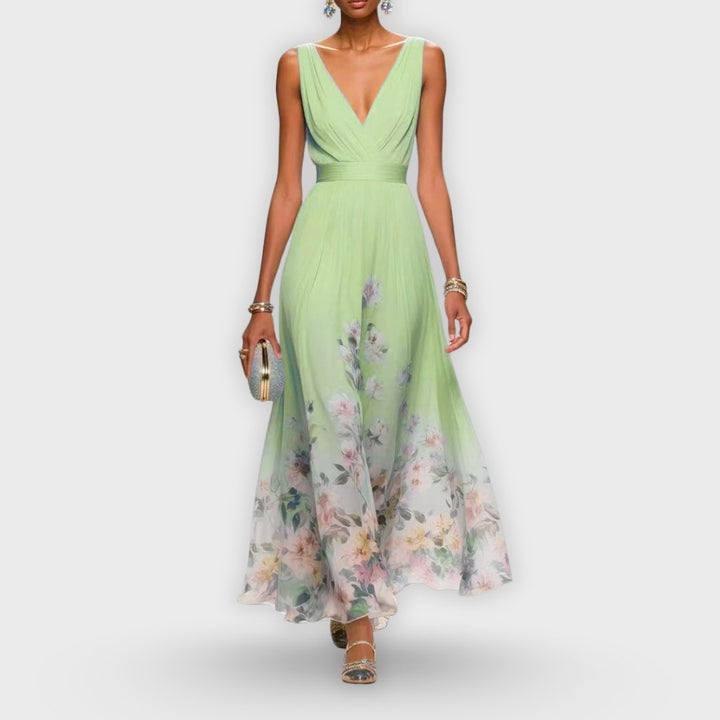 Madeline | Women's Elegant Midi Dress - Mint Green