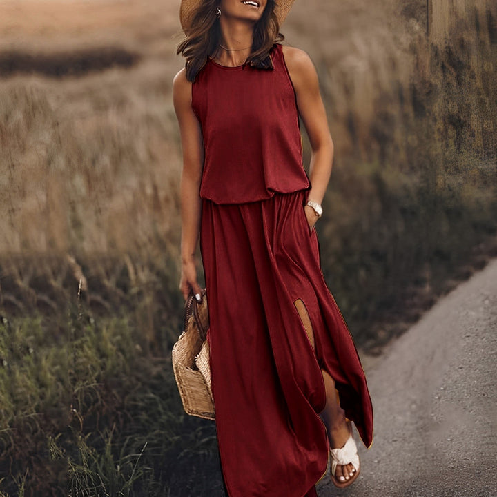 Madelyn | Women's Sleeveless Maxi Dress with Retro Print - image 1