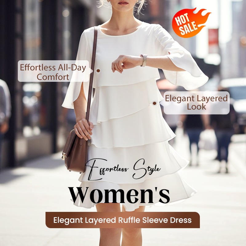 Madison | Women's Chic Puff Sleeve Layered Dress, Flattering Summer Dress for Holidays and Everyday Wear, Flattering Summer Dress for Holidays and Everyday Wear - image 1