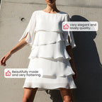 Madison | Women's Chic Puff Sleeve Layered Dress, Flattering Summer Dress for Holidays and Everyday Wear, Flattering Summer Dress for Holidays and Everyday Wear - image 4