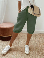 Madison | Women's Cotton Relaxed-Fit Trousers, Comfortable Summer Trousers for Travel and Everyday Wear - Green