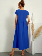 Madison | Women's Fluid Cotton Dress with Practical Pockets, Everyday Midi Dress | The Shrader Sisters