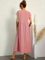 Madison | Women's Fluid Cotton Dress with Practical Pockets, Everyday Midi Dress | The Shrader Sisters
