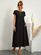 Madison | Women's Fluid Cotton Dress with Practical Pockets, Everyday Midi Dress | The Shrader Sisters