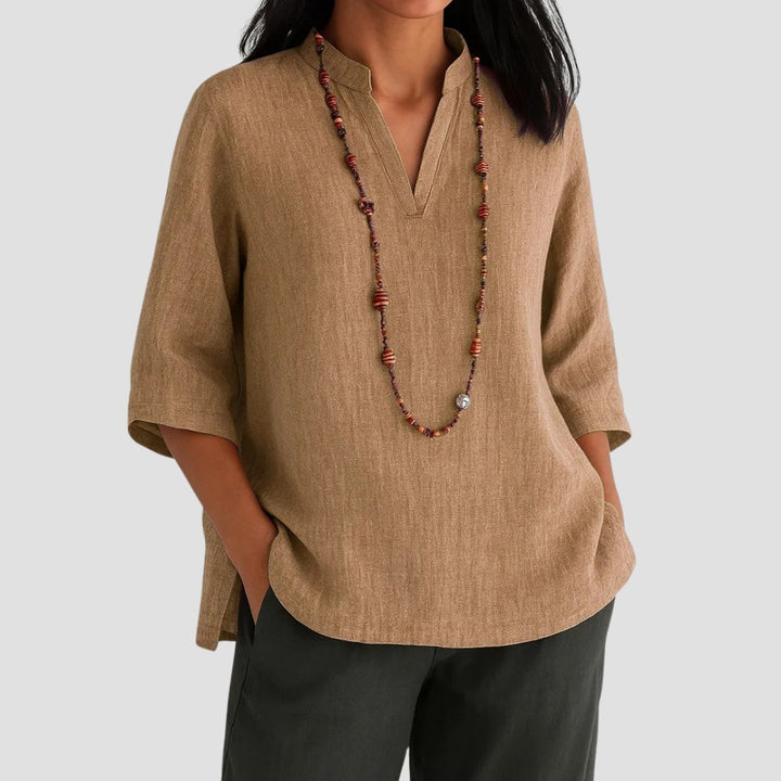 Madison | Women's Relaxed Lightweight Blouse - Brown