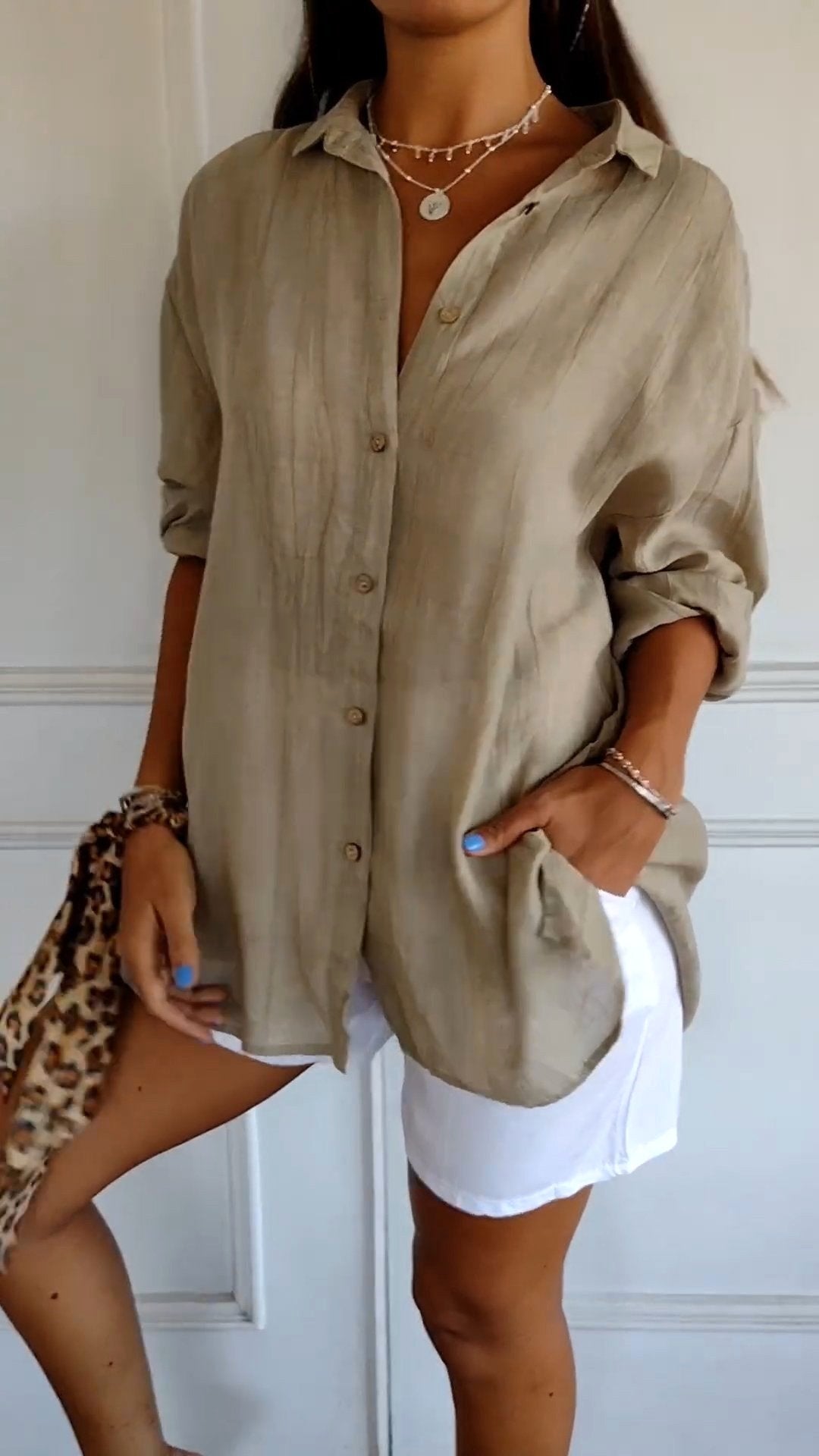 Maeve | Women's Relaxed Cotton Shirt, Loose-Fit Button-Through Blouse | The Shrader Sisters