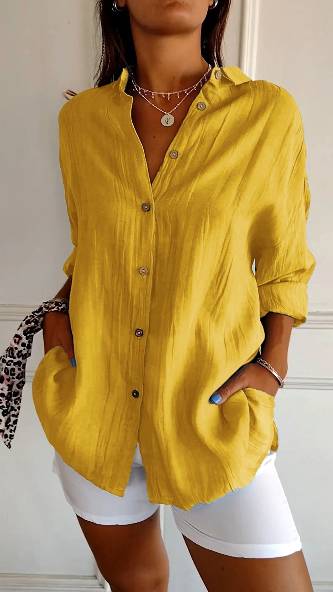 Maeve | Women's Relaxed Cotton Shirt, Loose-Fit Button-Through Blouse | The Shrader Sisters