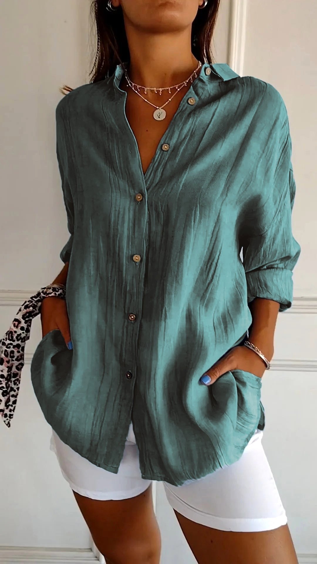 Maeve | Women's Relaxed Cotton Shirt, Loose-Fit Button-Through Blouse | The Shrader Sisters