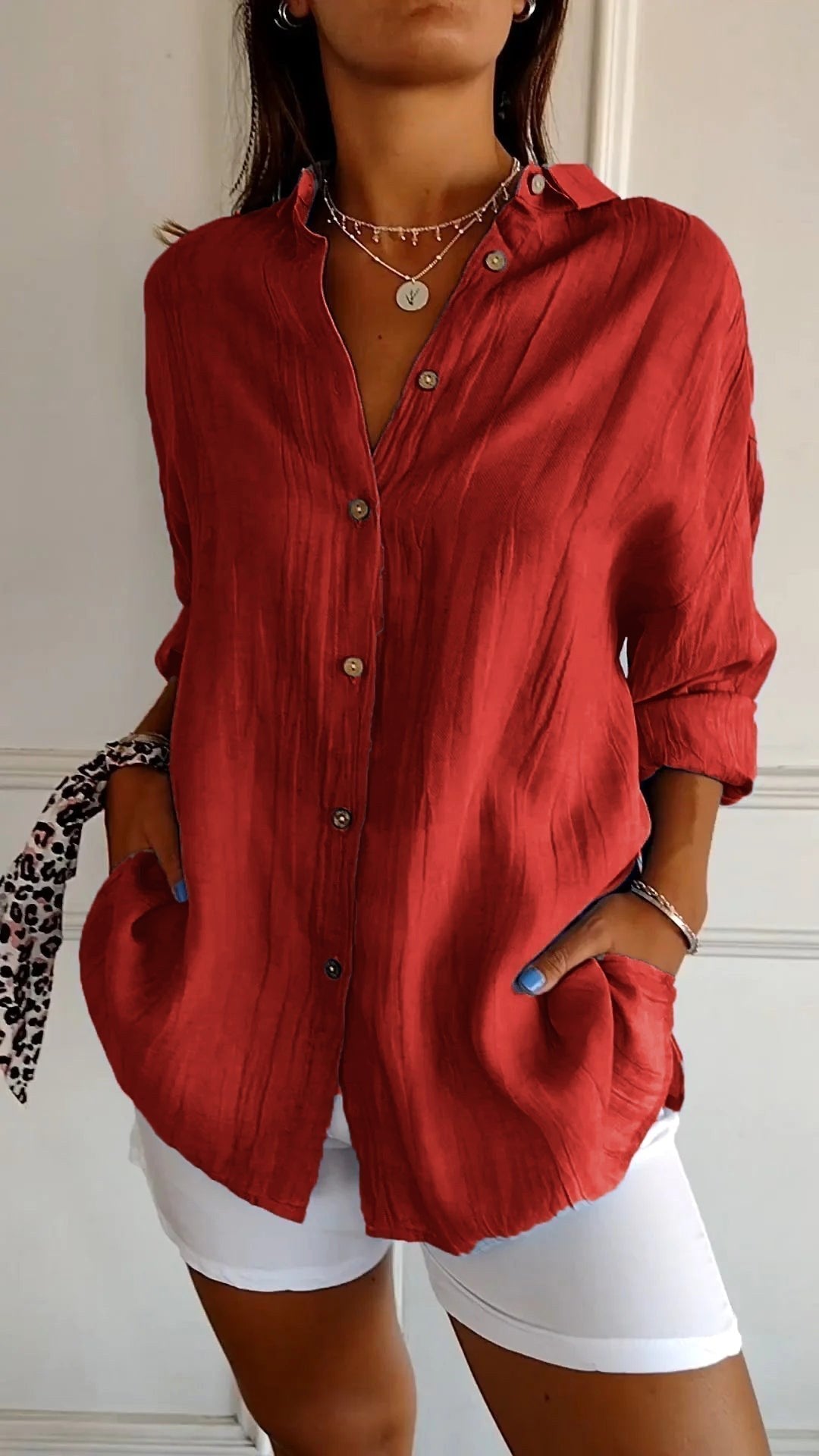 Maeve | Women's Relaxed Cotton Shirt, Loose-Fit Button-Through Blouse | The Shrader Sisters