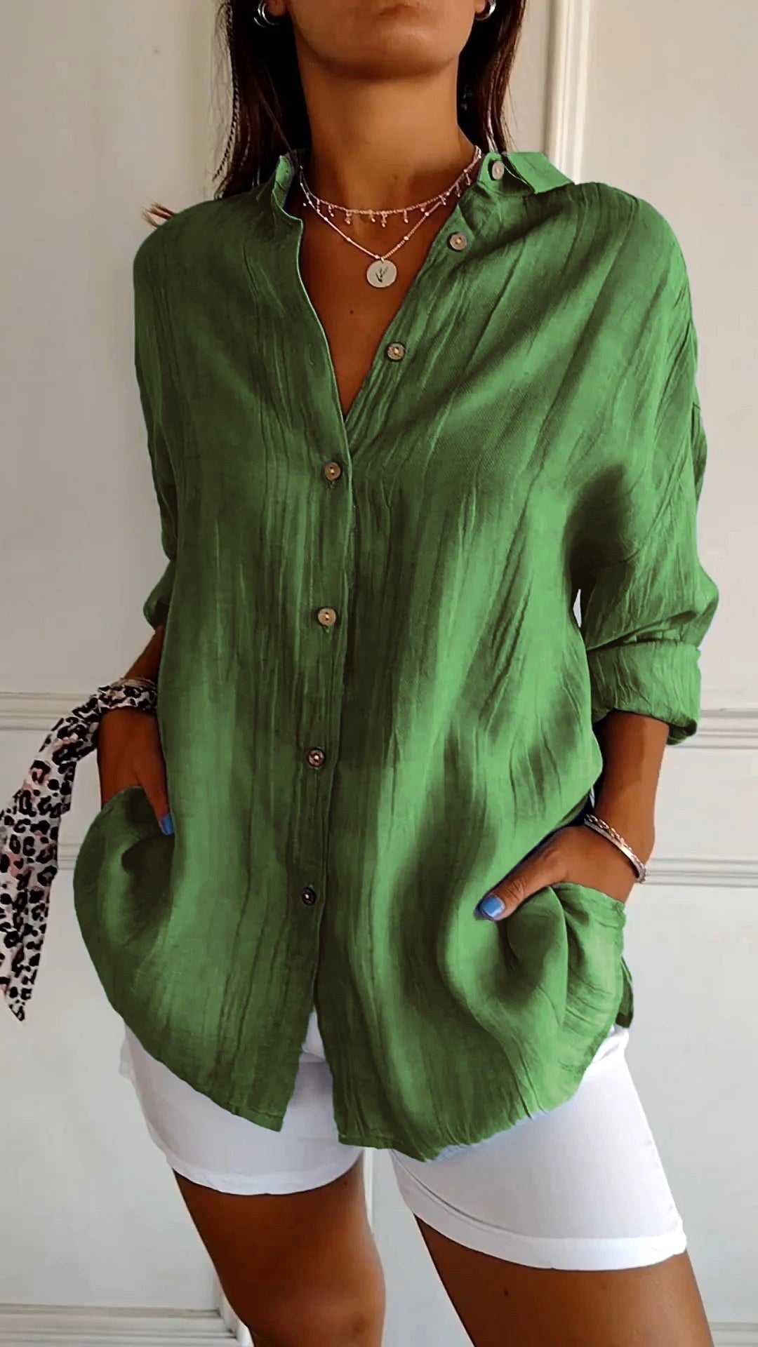 Maeve | Women's Relaxed Cotton Shirt, Loose-Fit Button-Through Blouse | The Shrader Sisters