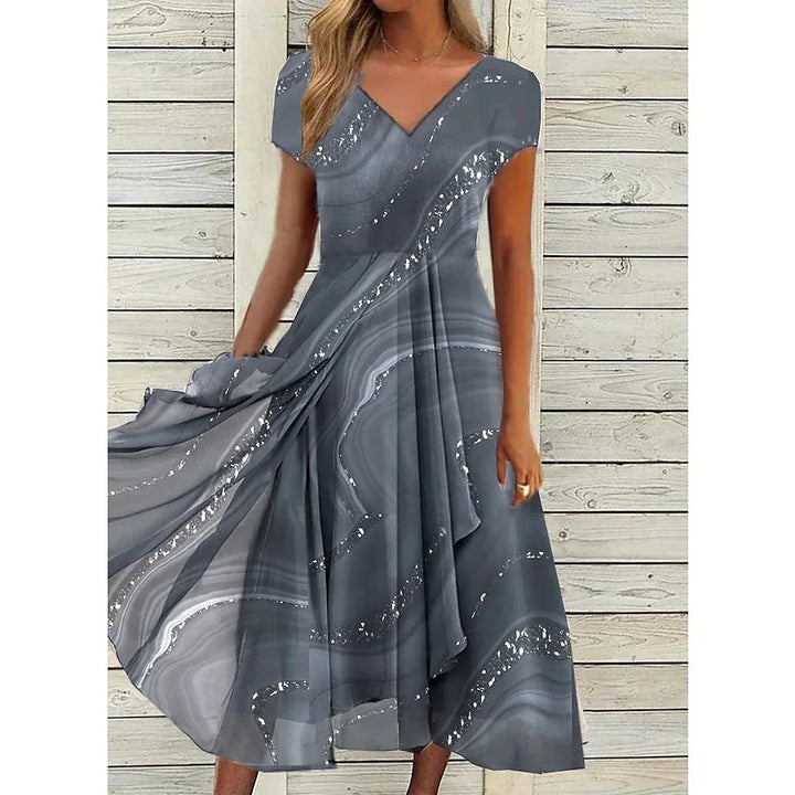 Fenella - Midi Dress with V-Neck