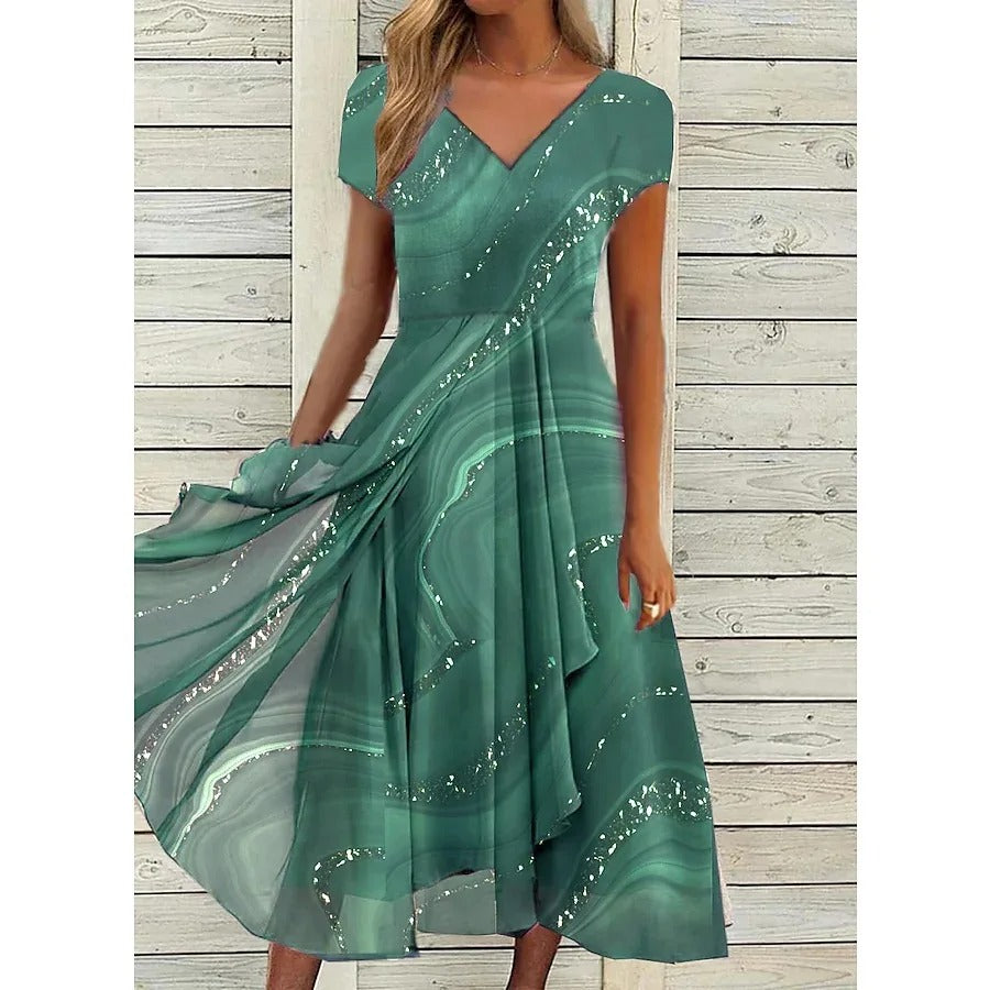Fenella - Midi Dress with V-Neck