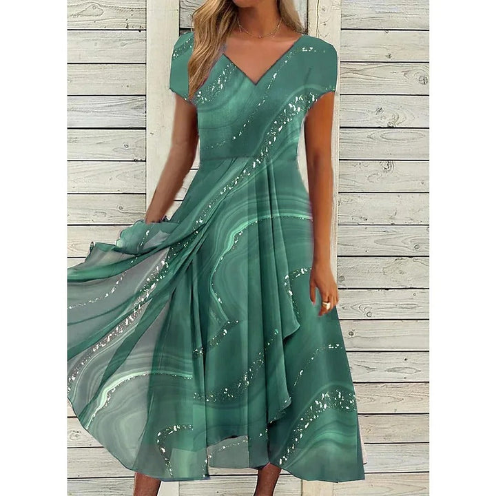 Fenella - Midi Dress with V-Neck