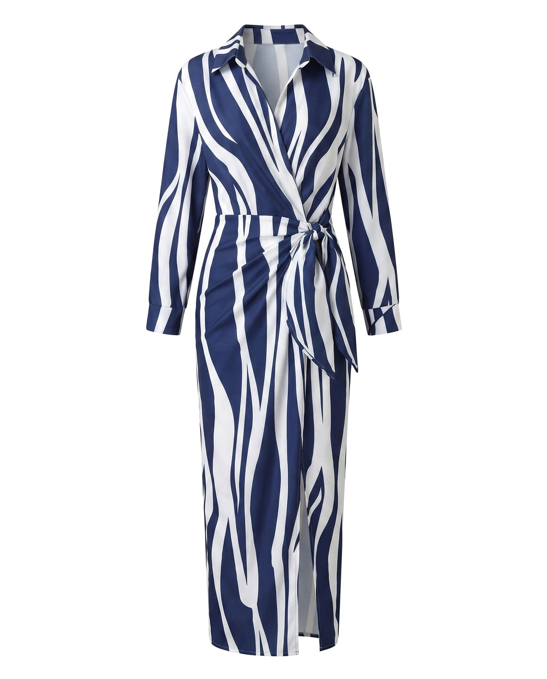 Mallory | Women's Leaf Print Maxi Wrap Dress - image 10