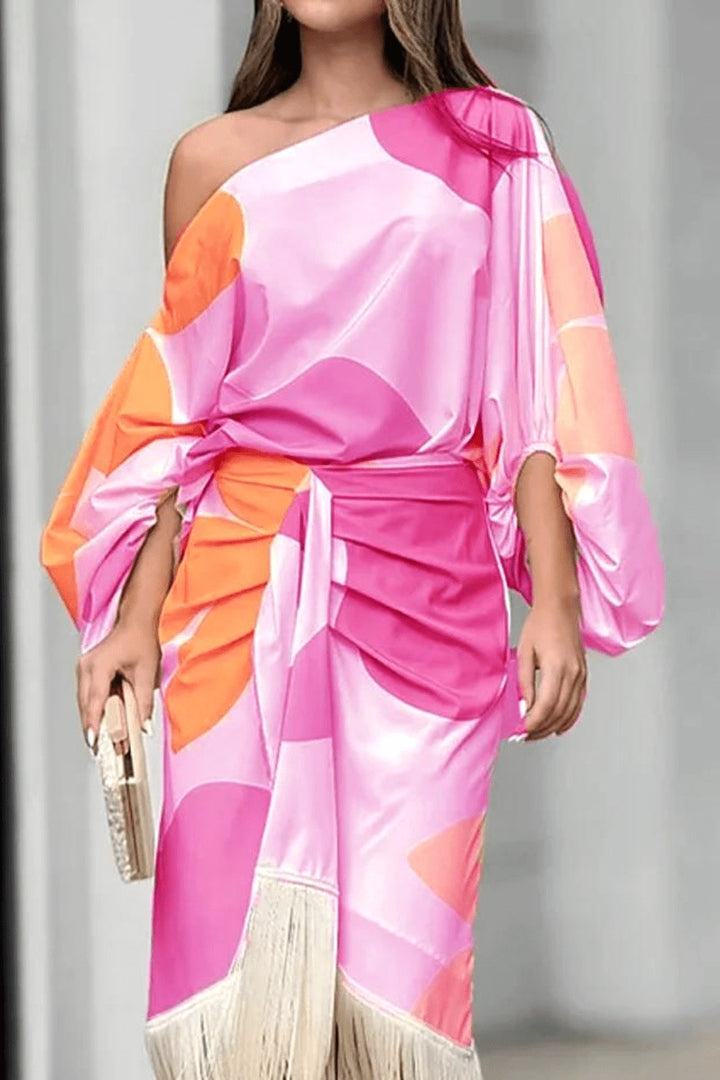 Mariska | Women's One Shoulder Midi Dress - image 11