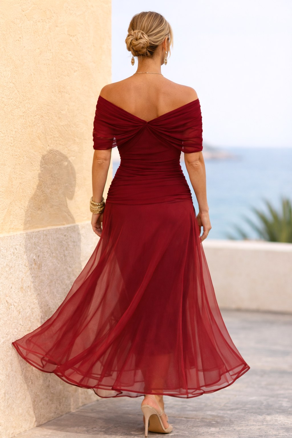 Marlee | Women's Chiffon Maxi Dress with V-Neckline, Wrap-Style Maxi Dress | The Shrader Sisters
