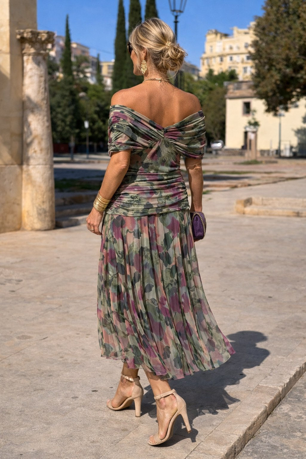 Marlee | Women's Chiffon Maxi Dress with V-Neckline, Wrap-Style Maxi Dress | The Shrader Sisters
