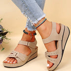 Marlie | Women's Open Toe Orthopedic Sandals, Supportive Walking Sandals | The Shrader Sisters | Brown