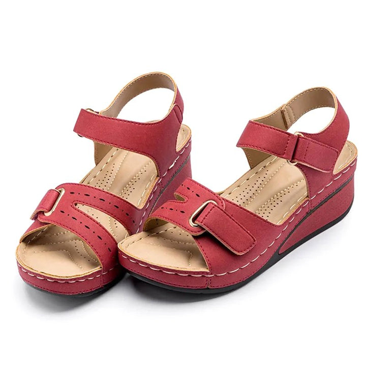 Marlie | Women's Open Toe Orthopedic Sandals, Supportive Walking Sandals | The Shrader Sisters | Beige