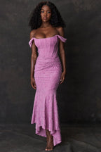 Marlo | Women's Lace-Detail Evening Dress, Fitted Occasion Dress | The Shrader Sisters