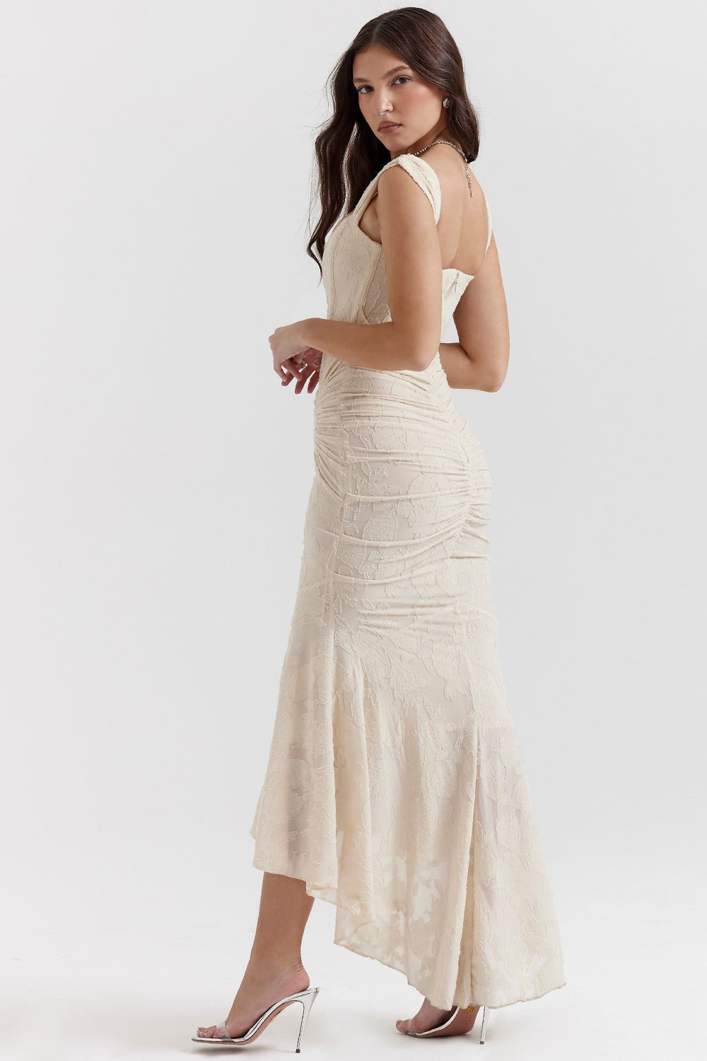 Marlo | Women's Lace-Detail Evening Dress, Fitted Occasion Dress | The Shrader Sisters