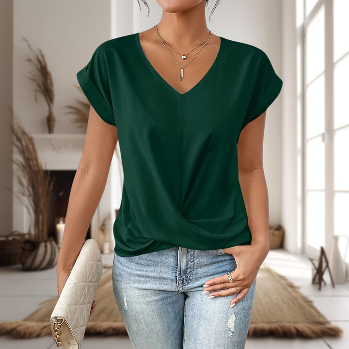 Marnie | Women's Sweetheart Neckline T-Shirt, Flattering Everyday Top | The Shrader Sisters | Green