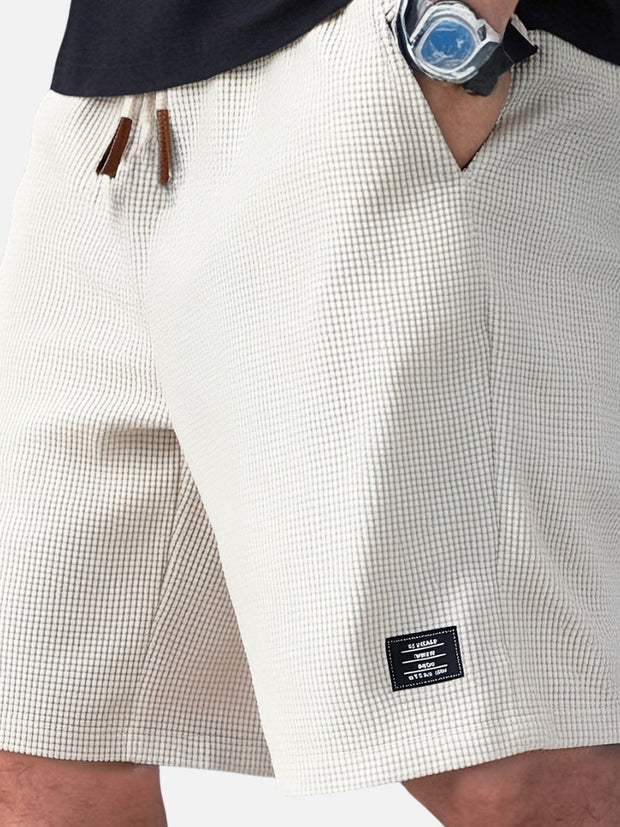 Mason | Men's Relaxed-Fit Shorts, Polyester Blend Summer Shorts | The Shrader Sisters | Milky White