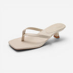 Matilda | Women's Thong Heel Sandals, Minimalist Block Heel Sandals | The Shrader Sisters