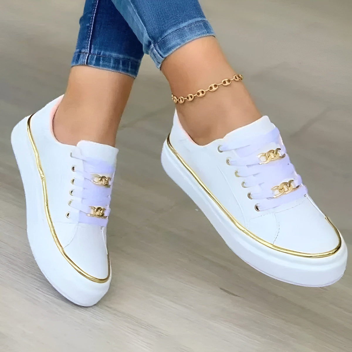 Megan | Women's Comfortable Everyday Trainers, Supportive Summer Footwear for Walking and Everyday Wear - White