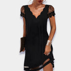 Melissa | Women's Tummy Control Evening Dress, Flowy Summer Occasionwear for Holidays and Special Events, Flowy Summer Occasionwear for Holidays and Special Events - Black
