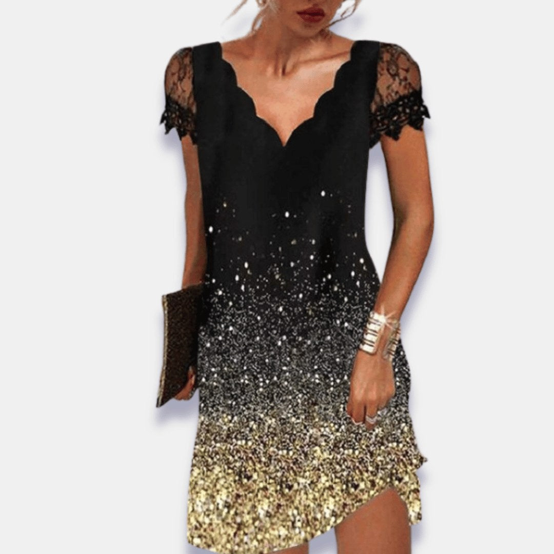 Melissa | Women's Tummy Control Evening Dress, Flowy Summer Occasionwear for Holidays and Special Events, Flowy Summer Occasionwear for Holidays and Special Events - Gold