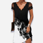 Melissa | Women's Tummy Control Evening Dress, Flowy Summer Occasionwear for Holidays and Special Events, Flowy Summer Occasionwear for Holidays and Special Events - Black and White