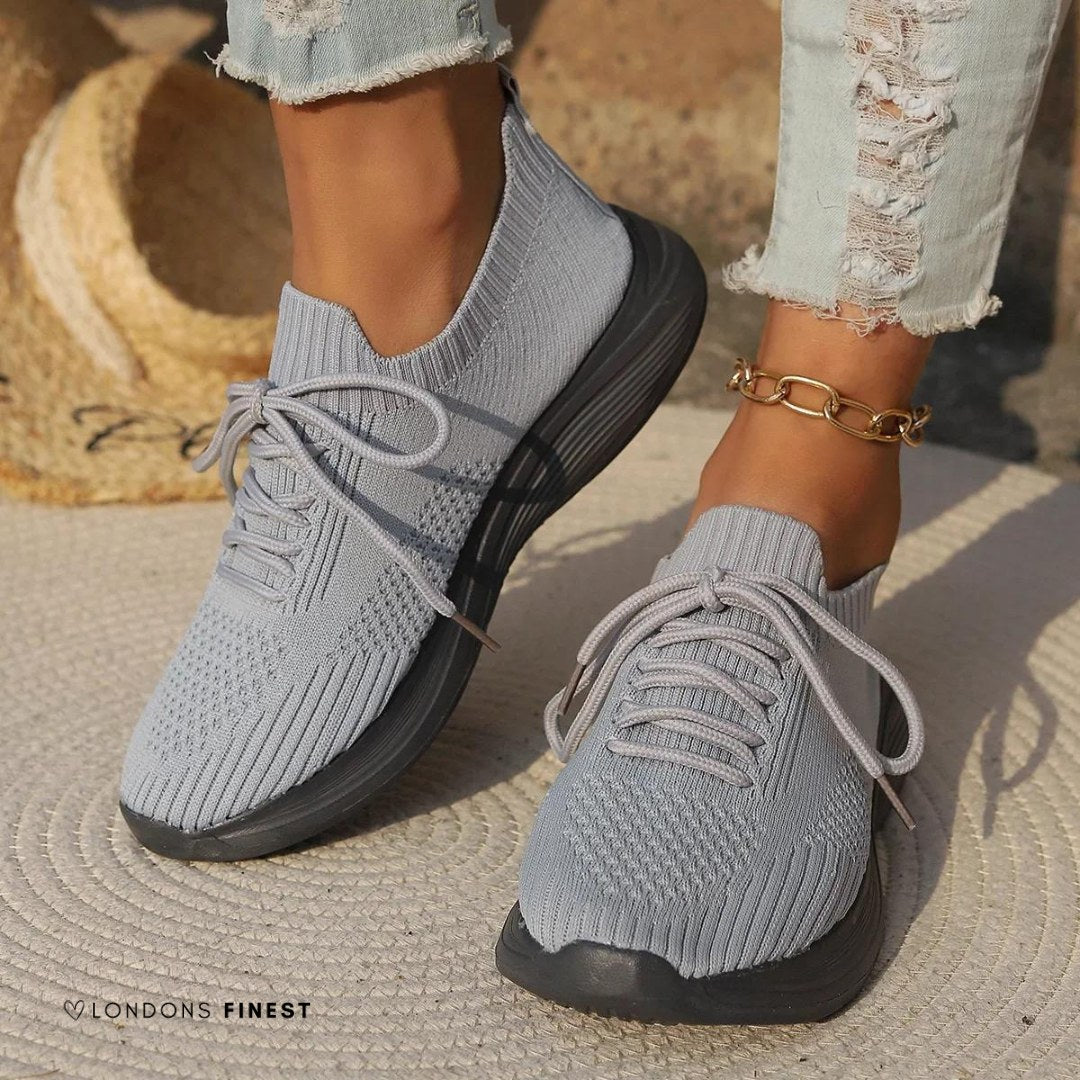 Mikayla | Women's Orthopedic Trainers, Supportive Everyday Trainers | The Shrader Sisters | Gray