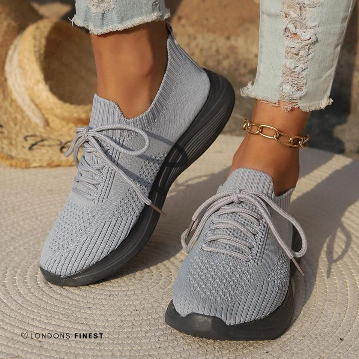 Mikayla | Women's Orthopedic Trainers, Supportive Everyday Trainers | The Shrader Sisters | Gray