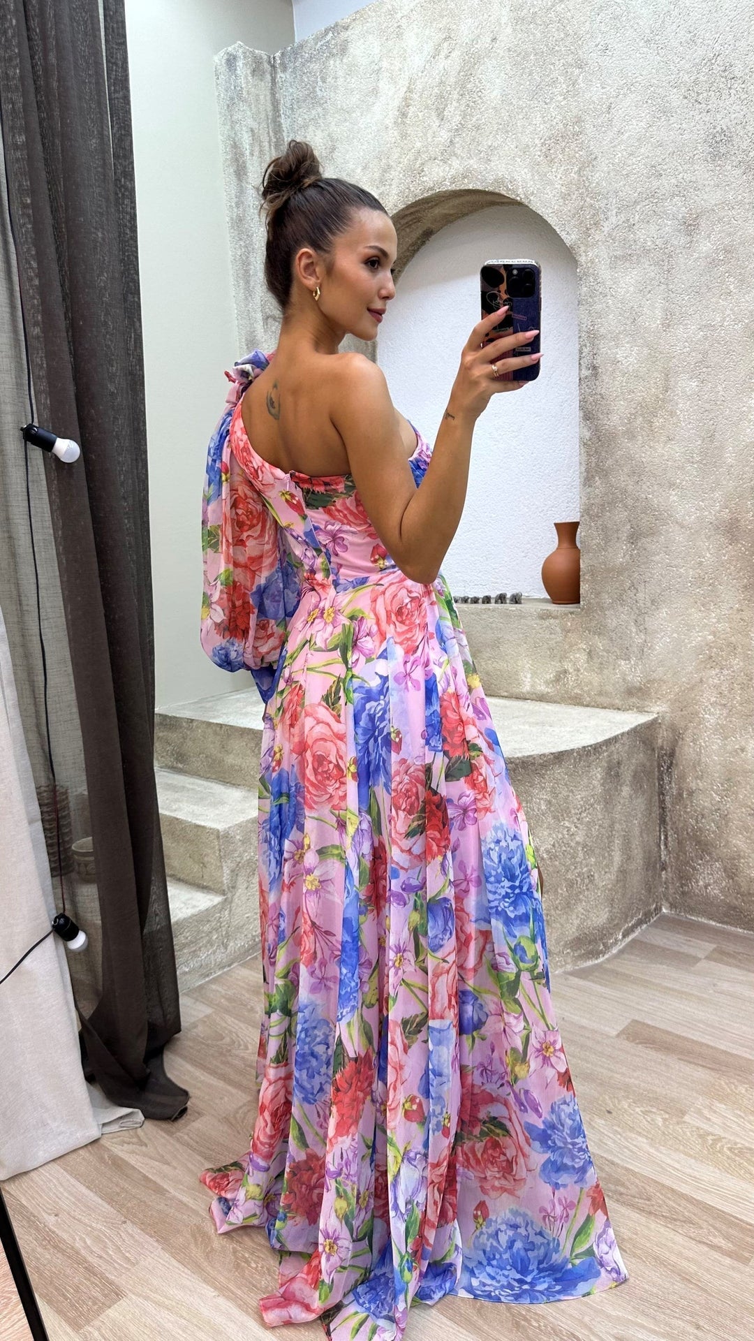 Millie | Women's Elegant Floral Slit Maxi Dress - Yellow