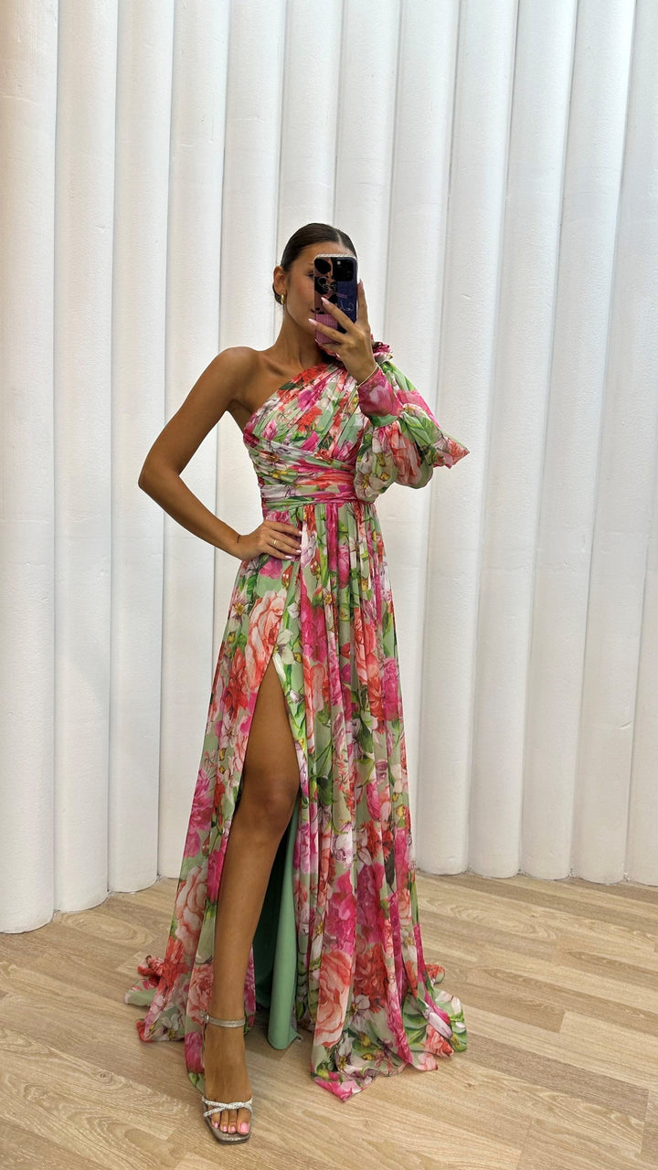 Millie | Women's Elegant Floral Slit Maxi Dress - image 5