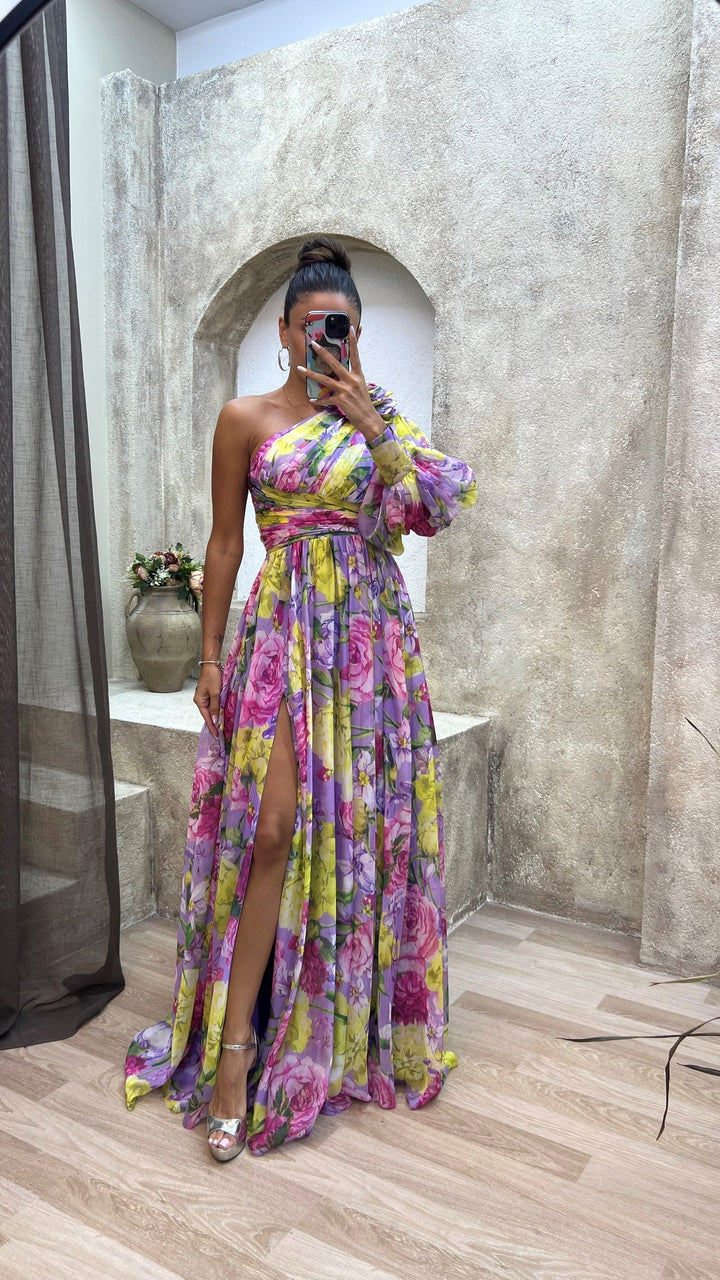 Millie | Women's Elegant Floral Slit Maxi Dress - image 6
