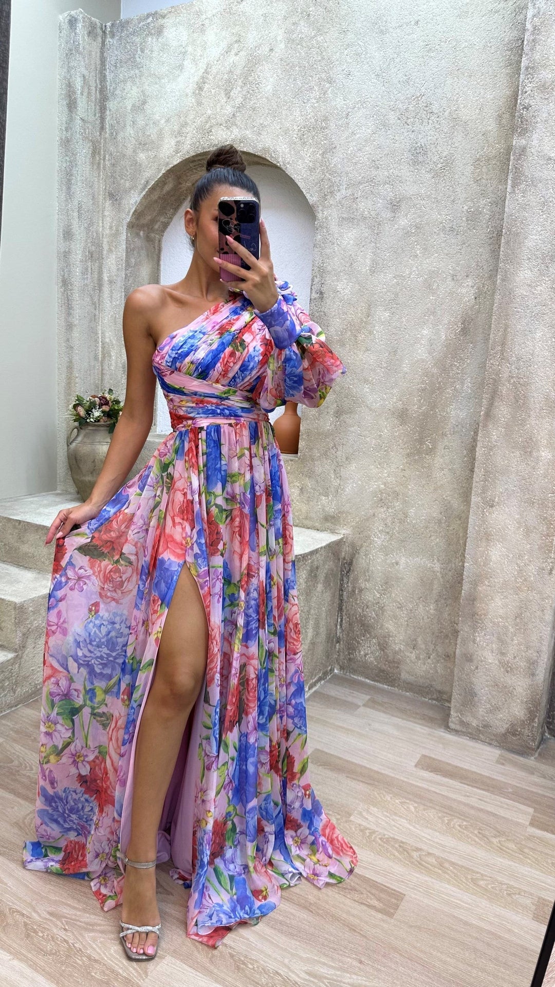 Millie | Women's Elegant Floral Slit Maxi Dress - image 7