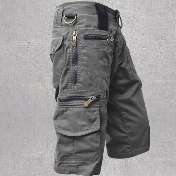Mitchell | Men's Cotton Cargo Shorts with Multi-Pocket Design, Adjustable Waistband Shorts | The Shrader Sisters | Light Brown