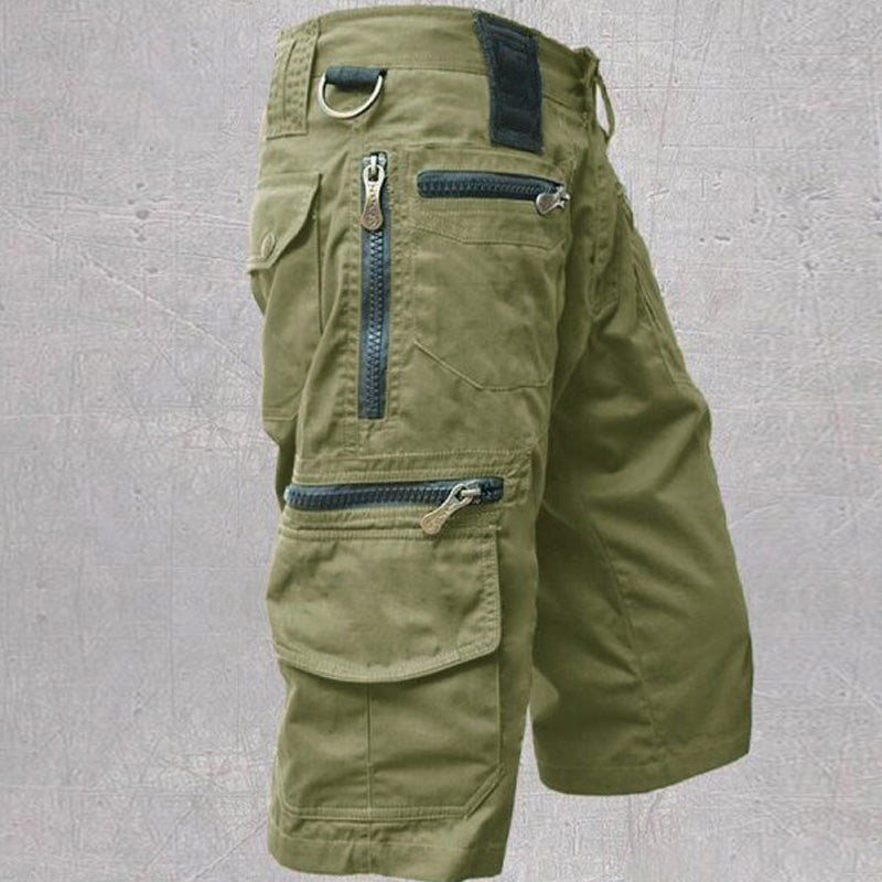Mitchell | Men's Cotton Cargo Shorts with Multi-Pocket Design, Adjustable Waistband Shorts | The Shrader Sisters