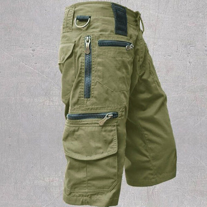 Mitchell | Men's Cotton Cargo Shorts with Multi-Pocket Design, Adjustable Waistband Shorts | The Shrader Sisters
