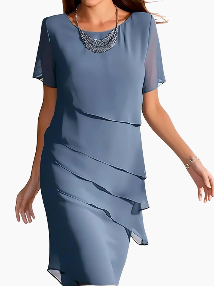 Mona | Women's Tummy Control Midi Dress - Blue