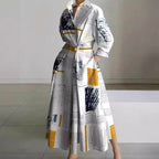 Naomi | Women's Collared Wrap Maxi Dress, Front Wrap Evening Dress | The Shrader Sisters | White
