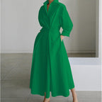 Naomi | Women's Collared Wrap Maxi Dress, Front Wrap Evening Dress | The Shrader Sisters | Apricot