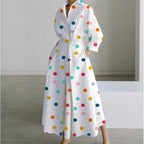 Naomi | Women's Collared Wrap Maxi Dress, Front Wrap Evening Dress | The Shrader Sisters | Green