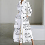 Naomi | Women's Collared Wrap Maxi Dress, Front Wrap Evening Dress | The Shrader Sisters | White Polka