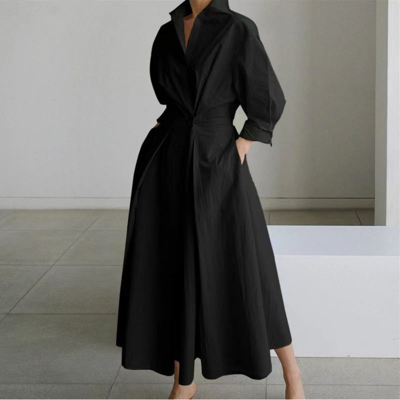 Naomi | Women's Collared Wrap Maxi Dress, Front Wrap Evening Dress | The Shrader Sisters | White Letter
